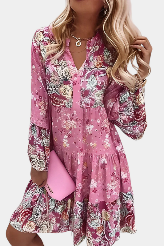 Vestido Boho Floral Mini A-Line Vera