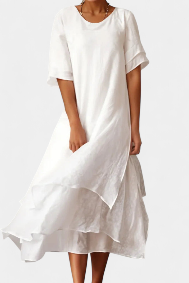 Vestido de Algodón Elegante y Capa de Eloise