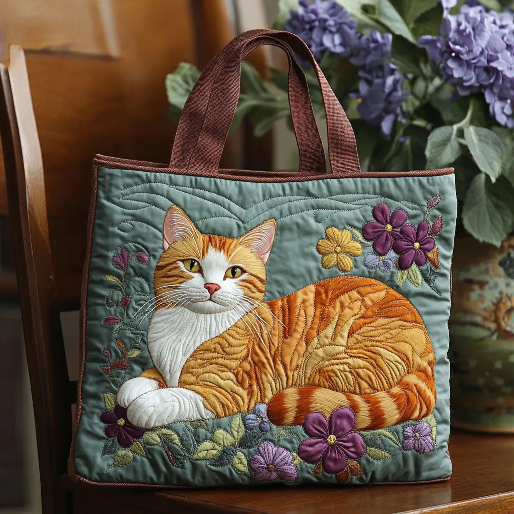 Quiltad väska – Rödbrun katt