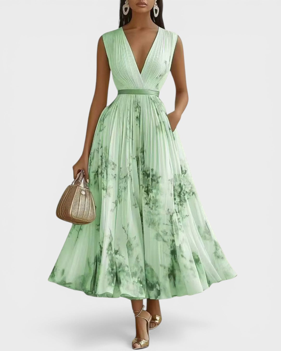Ariadna™ | Vestido plisado floral elegante