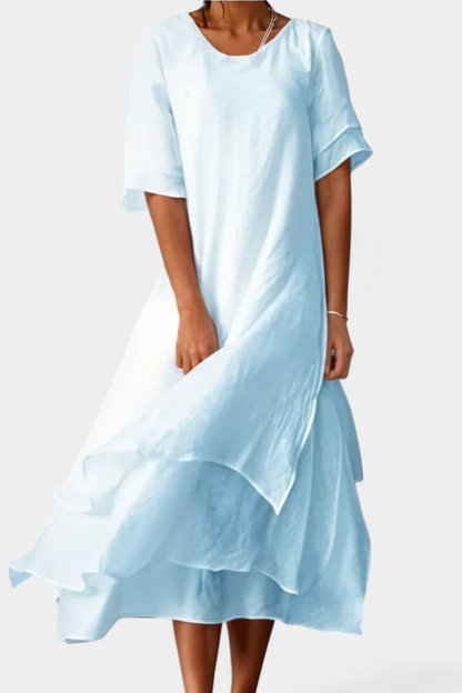 Vestido de Algodón Elegante y Capa de Eloise