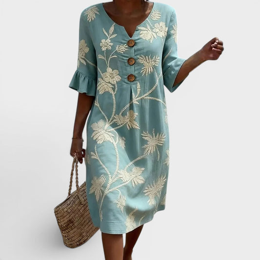 Valeria™ | Vestido midi bordado elegante