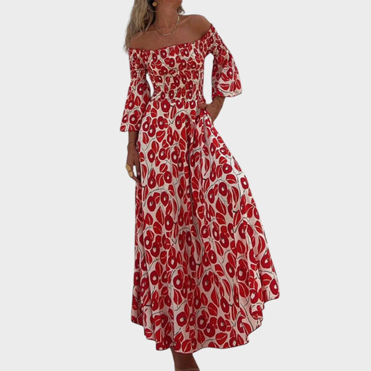 Veri™ | Vestido con Hombros al Aire y Cintura Elástica