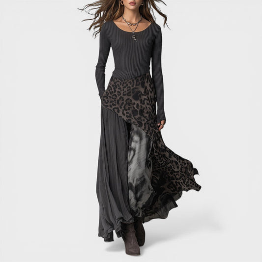 Martina™ | Vestido largo leopardo elegante