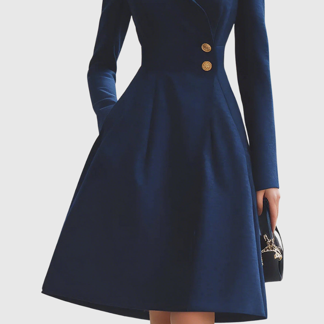 Leonor™ | Vestido abrigo azul marino