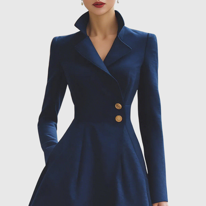 Leonor™ | Vestido abrigo azul marino