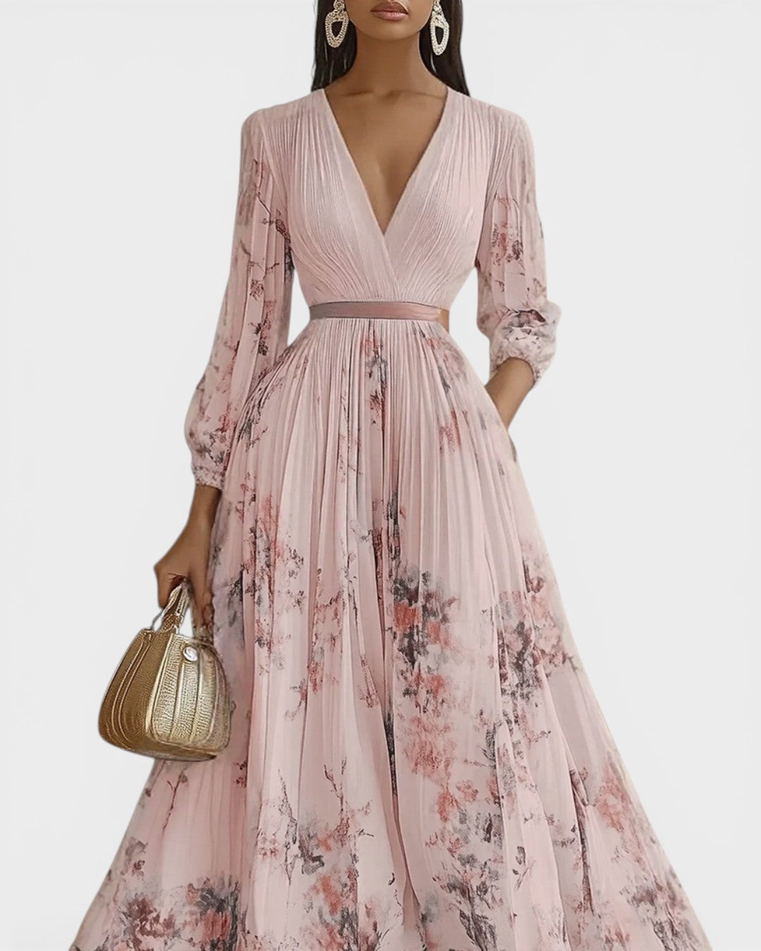 Ariadna™ | Vestido plisado floral elegante