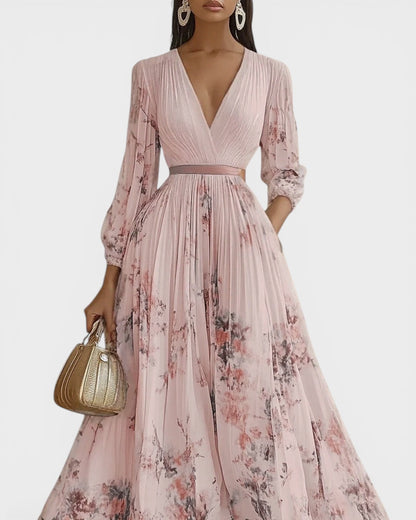 Ariadna™ | Vestido plisado floral elegante
