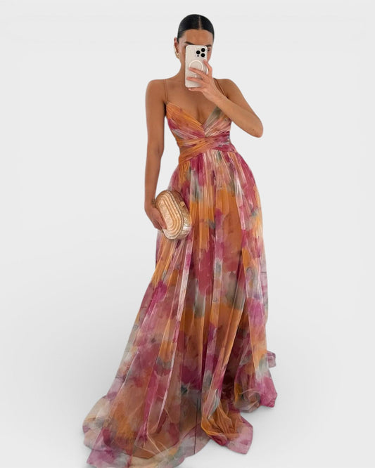 Valeria™ | Vestido maxi floral elegante