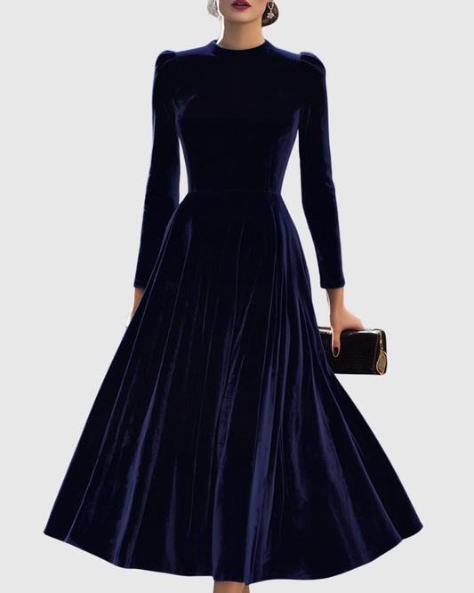 Vega™ | Vestido midi azul elegante