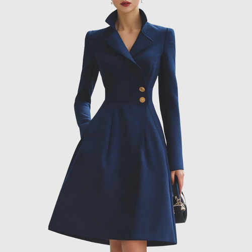 Leonor™ | Vestido abrigo azul marino