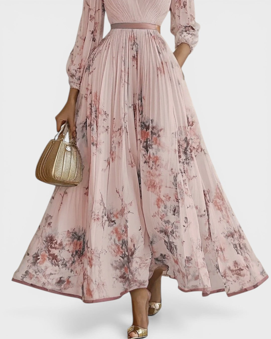 Ariadna™ | Vestido plisado floral elegante