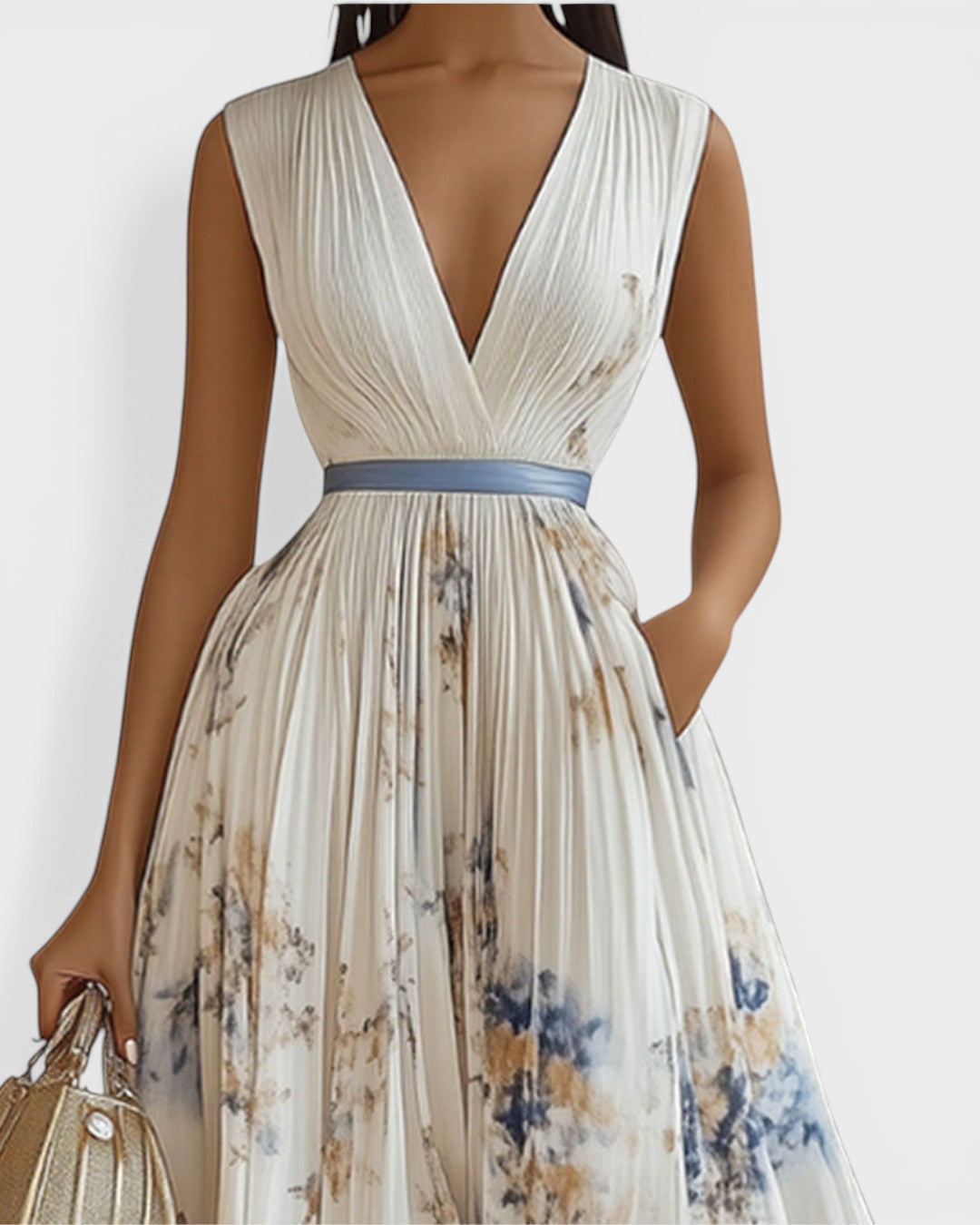 Ariadna™ | Vestido plisado floral elegante