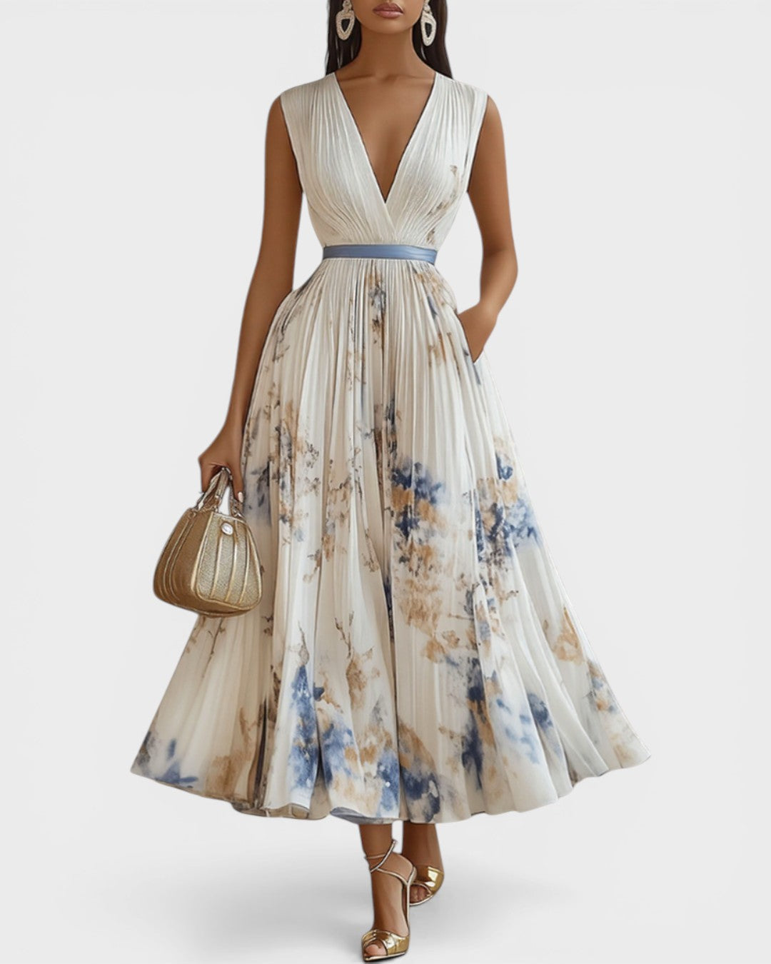 Ariadna™ | Vestido plisado floral elegante