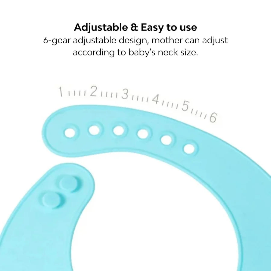 Baby Waterproof Silicone Bib with Pocket (set of 2)