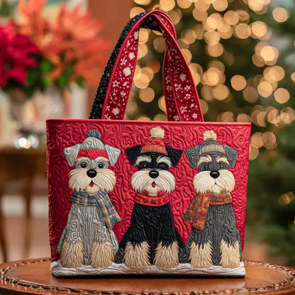Quiltad väska – Trio av schnauzrar