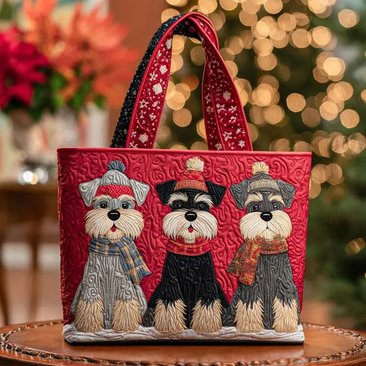 Quiltad väska – Trio av schnauzrar