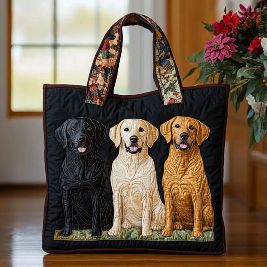 Quiltad väska – Tre labradorer