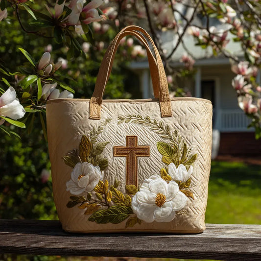 Quiltad väska – Kors med blommor