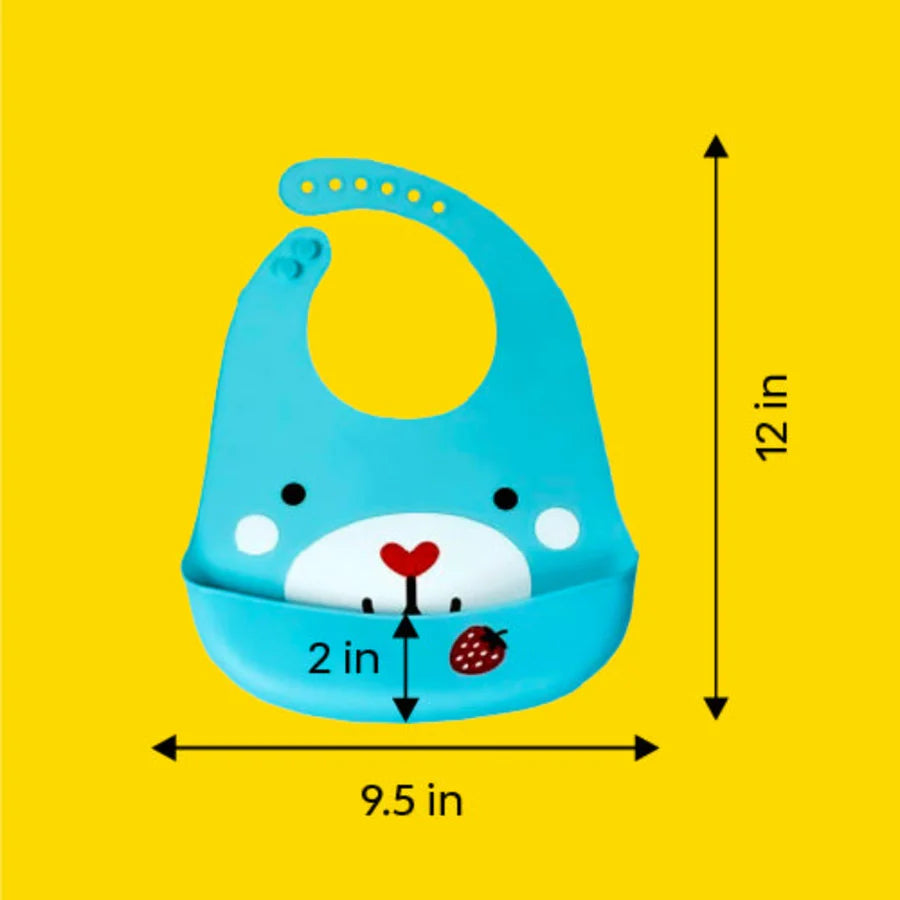 Baby Waterproof Silicone Bib with Pocket (set of 2)