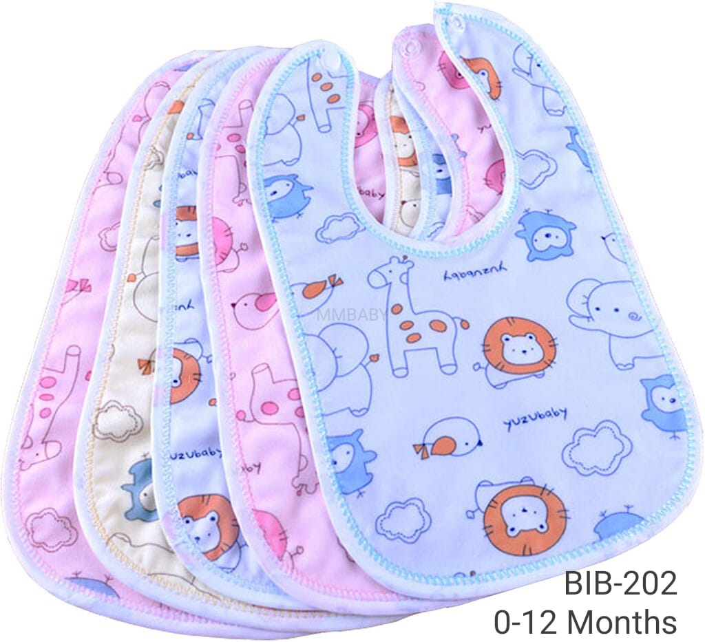 Baby Waterproof Cotton Bib with Pocket (Set of 2)