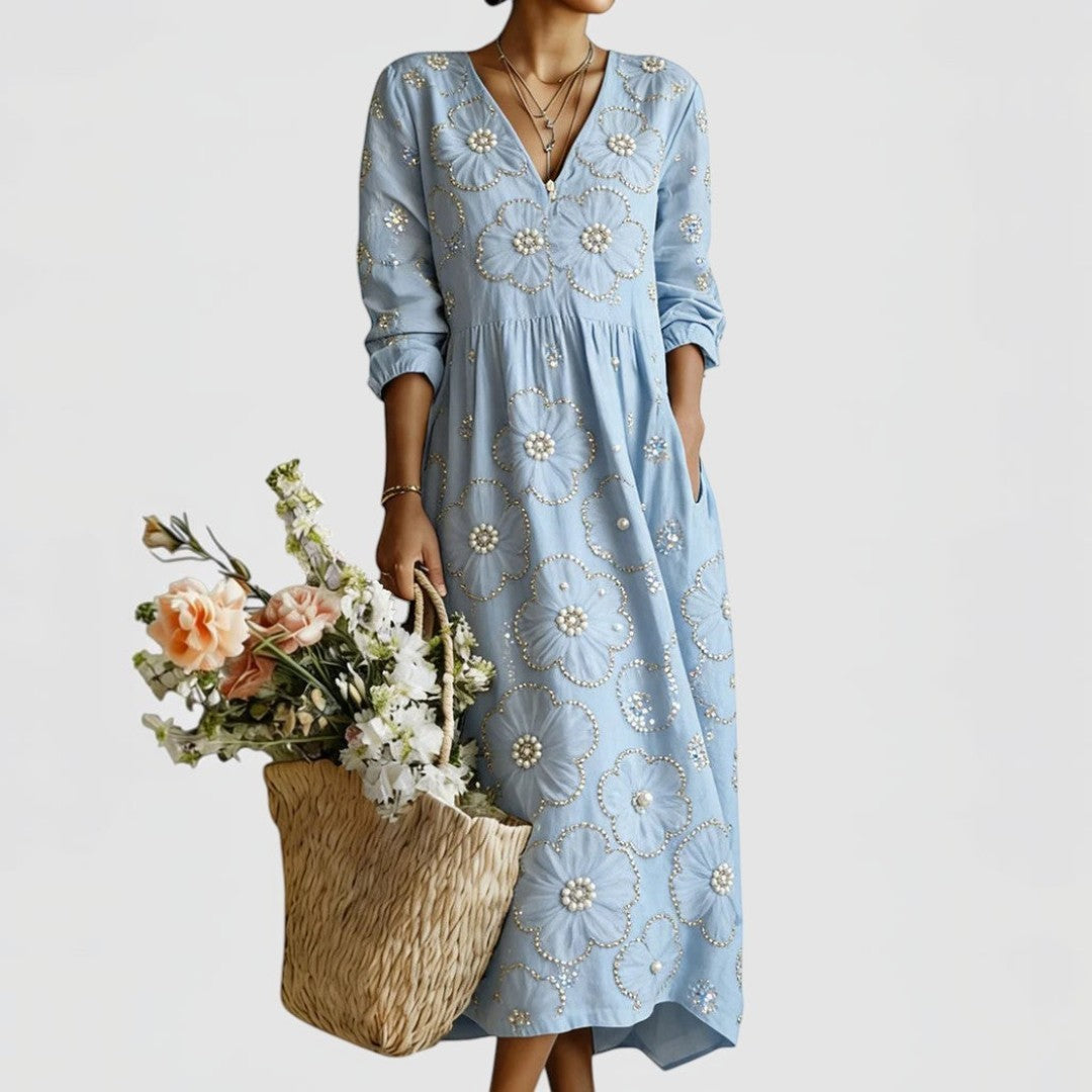 Laura™ | Vestido midi floral elegante