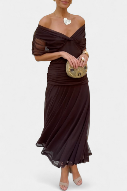 Magda™ | Vestido largo floral con escote en V