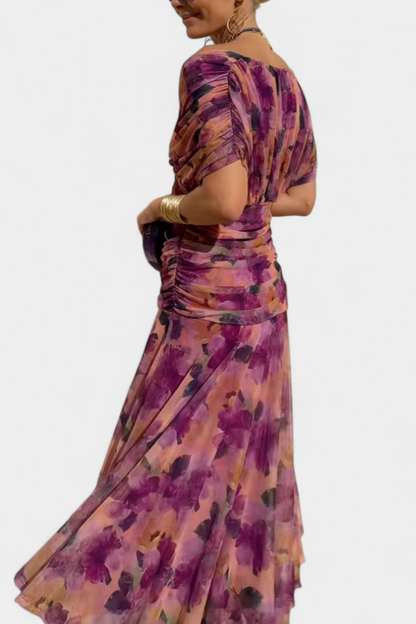 Magda™ | Vestido largo floral con escote en V