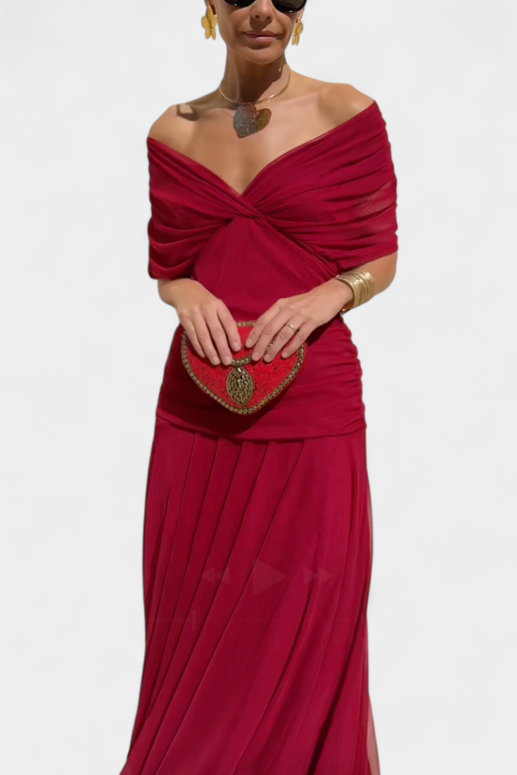 Magda™ | Vestido largo floral con escote en V
