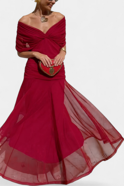 Magda™ | Vestido largo floral con escote en V