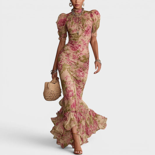 Sofía™ | Vestido maxi floral vintage elegante