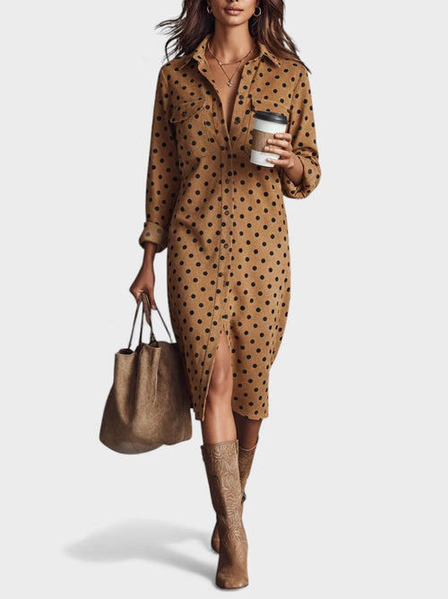 Irene™ | Vestido midi camisero de ante elegante