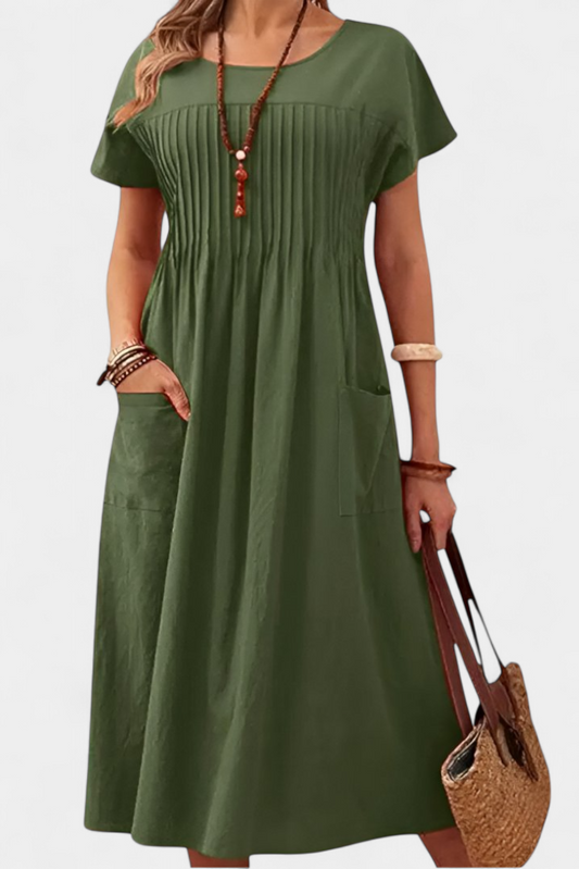 Vestido Lottie de Largo Medio con Bolsillos