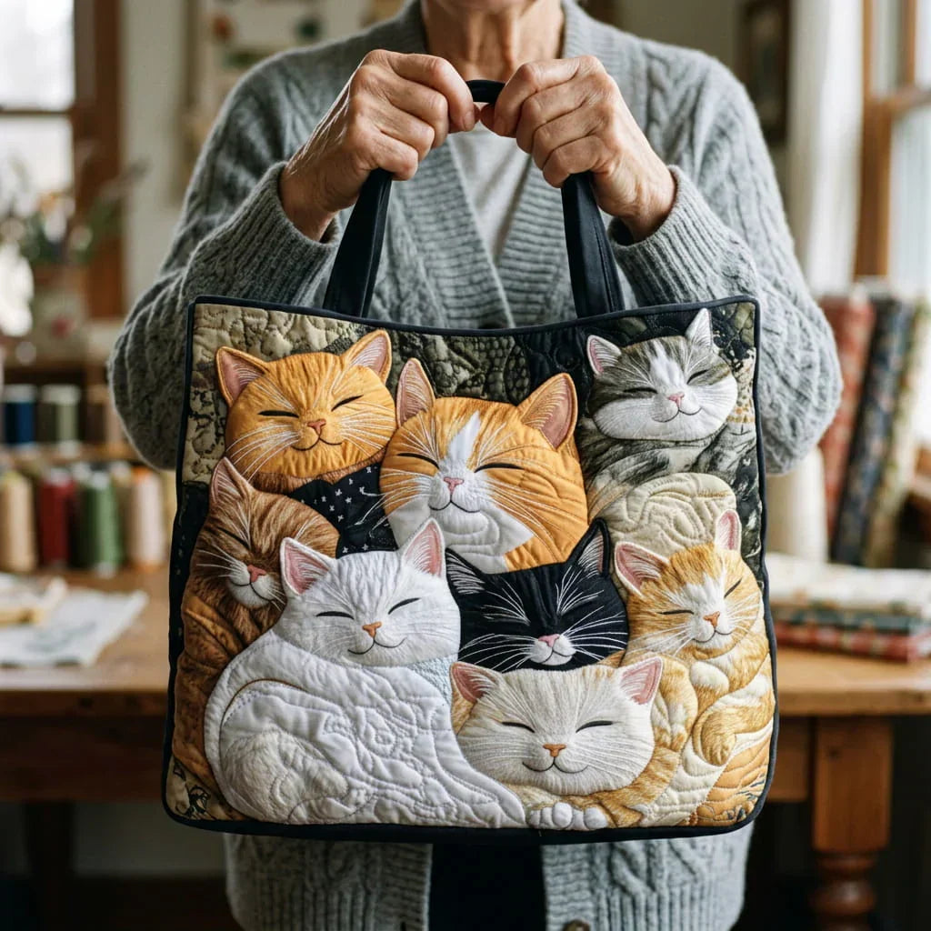 Quiltad väska – Sovande kattungar