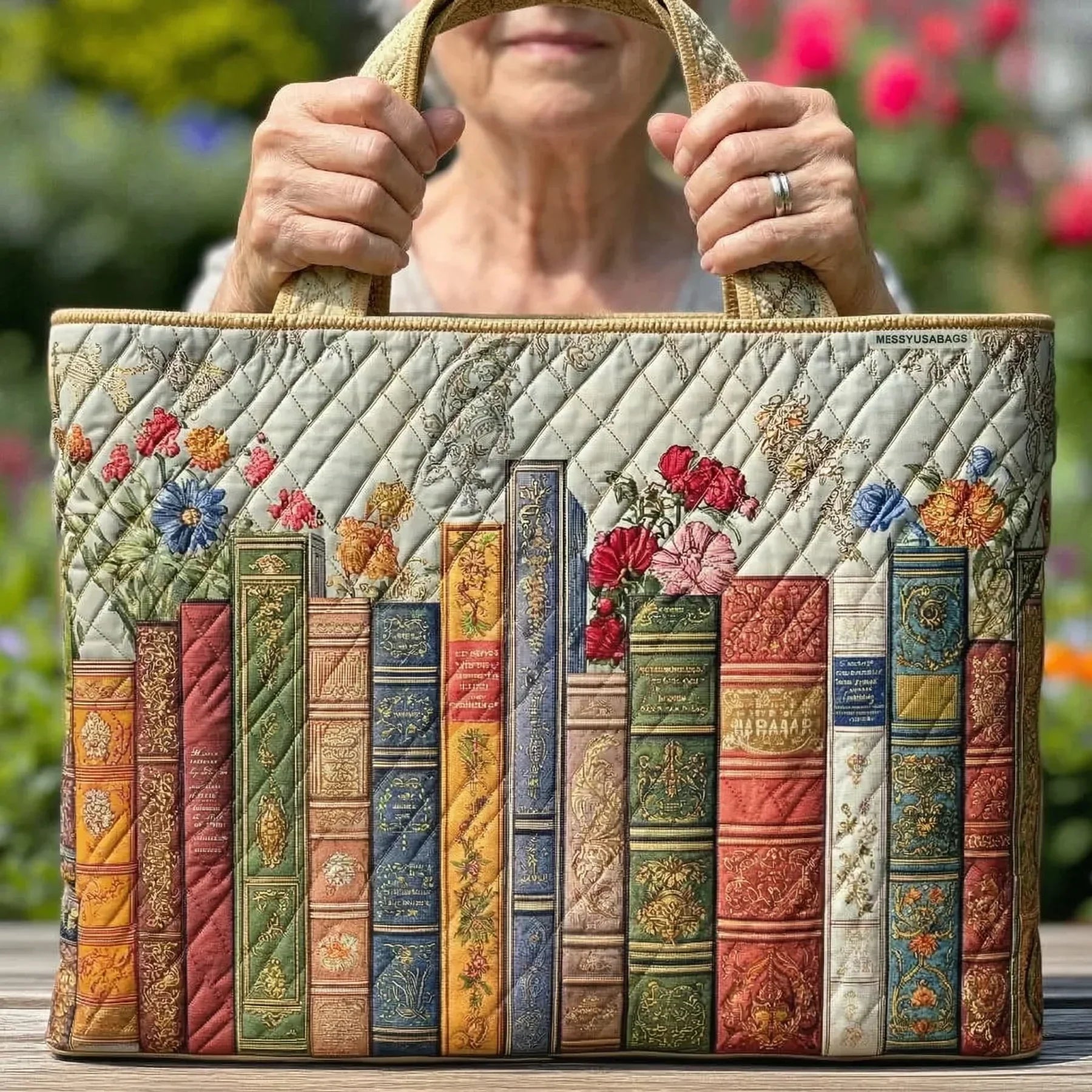 Quiltad väska – Förtrollat bibliotek