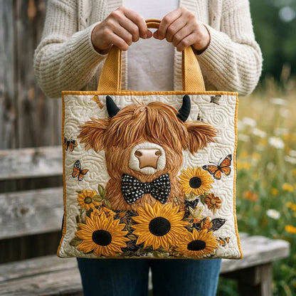 Quiltad väska – Highlandko med solrosor