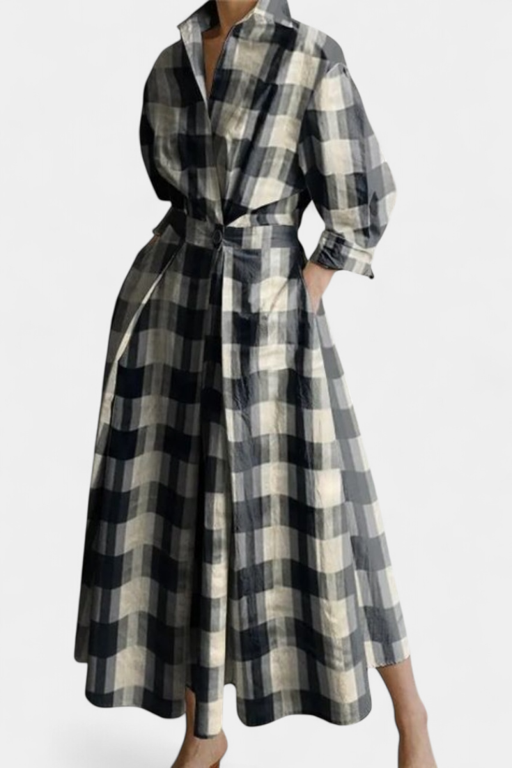 Vestido Maxi de Manga Larga Miriam Retro