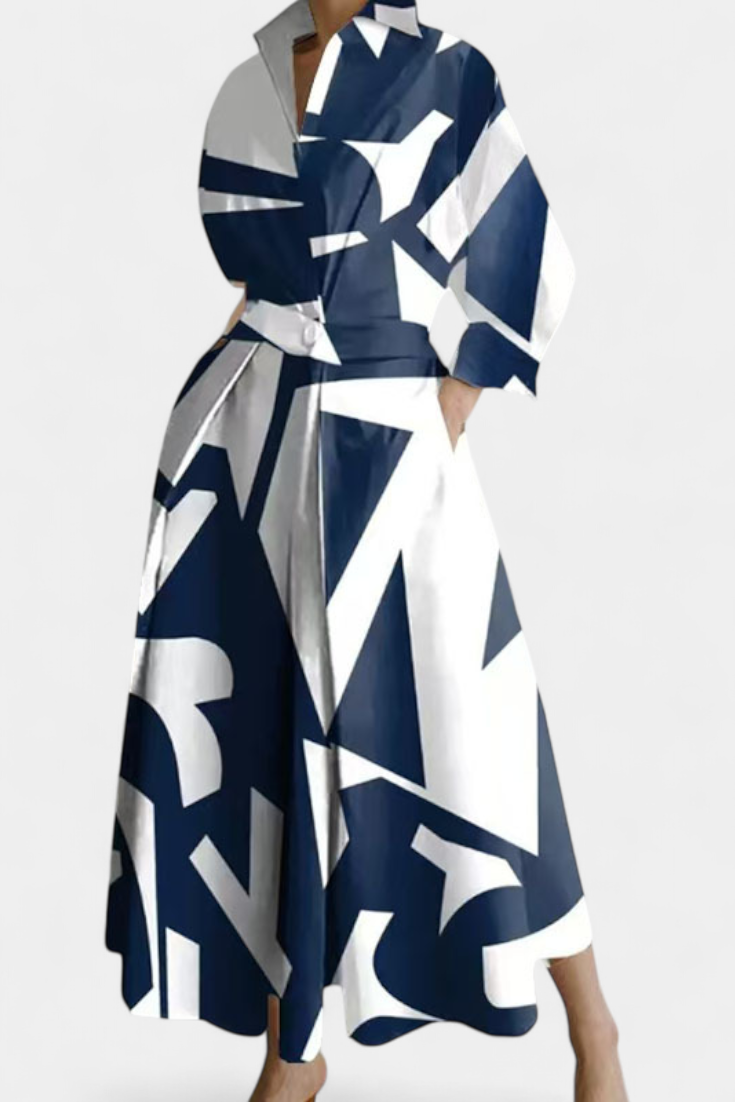 Vestido Maxi de Manga Larga Miriam Retro