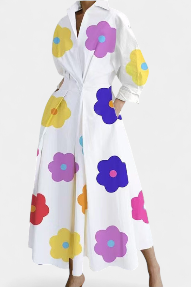 Vestido Maxi de Manga Larga Miriam Retro
