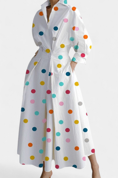 Vestido Maxi de Manga Larga Miriam Retro