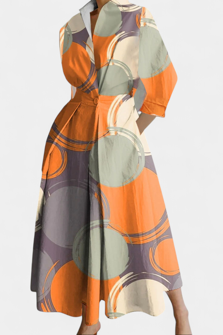 Vestido Maxi de Manga Larga Miriam Retro