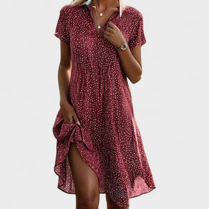 Clara™ | Vestido Midi con Mangas Cortas