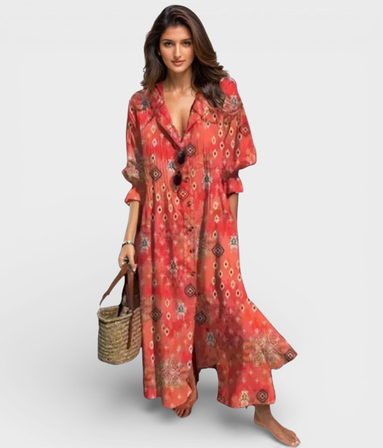 Lidia™ | Vestido maxi boho fluido