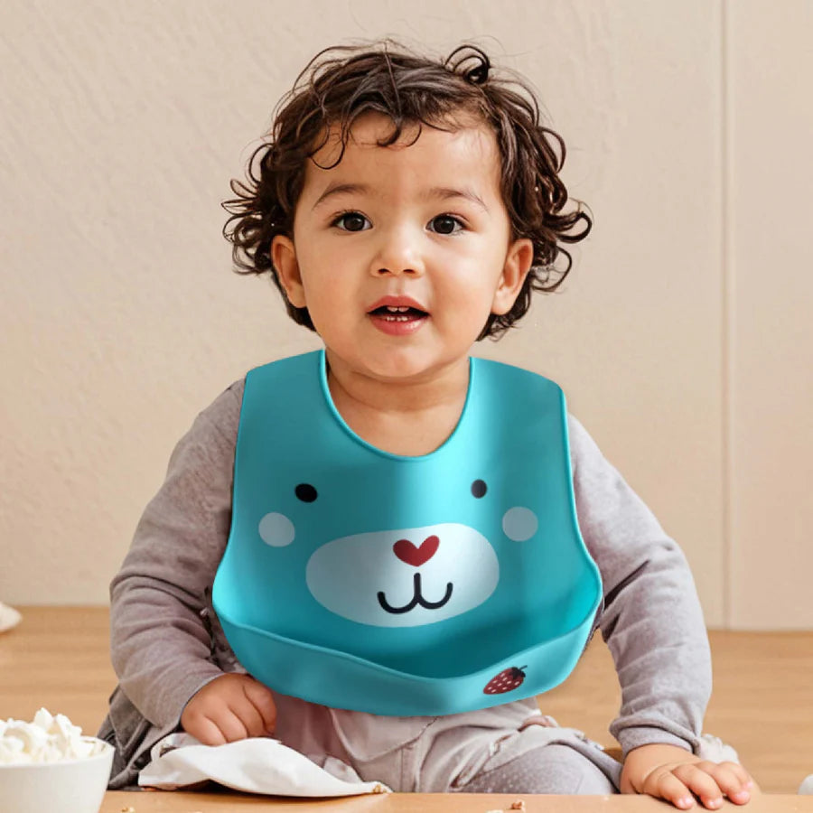 Baby Waterproof Silicone Bib with Pocket (set of 2)