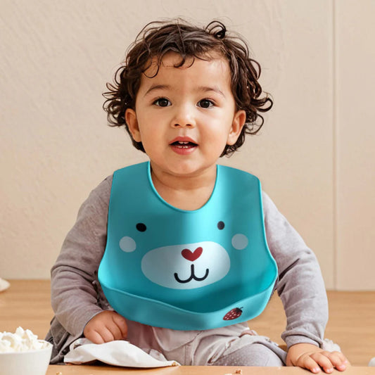 Baby Waterproof Silicone Bib with Pocket (set of 2)